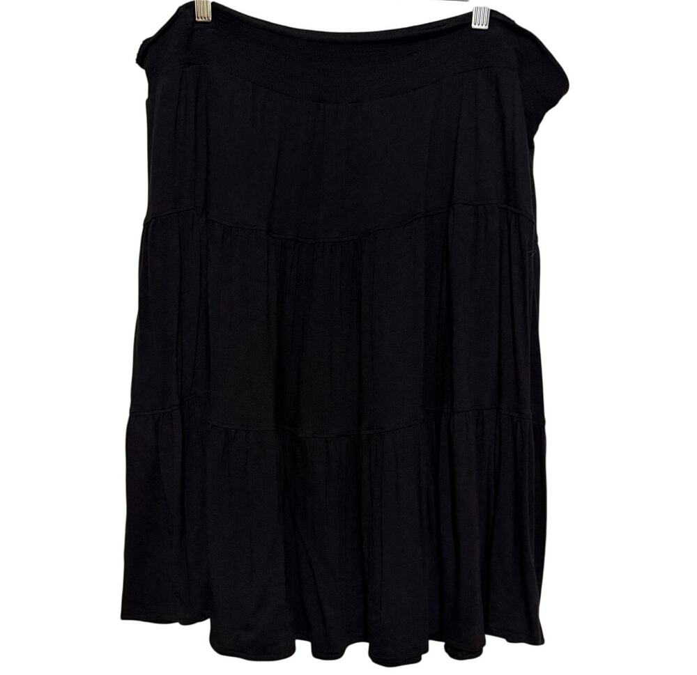 St John’s Bay Quality Apparel Women's Black Skirt Elastic Waist Size XXL